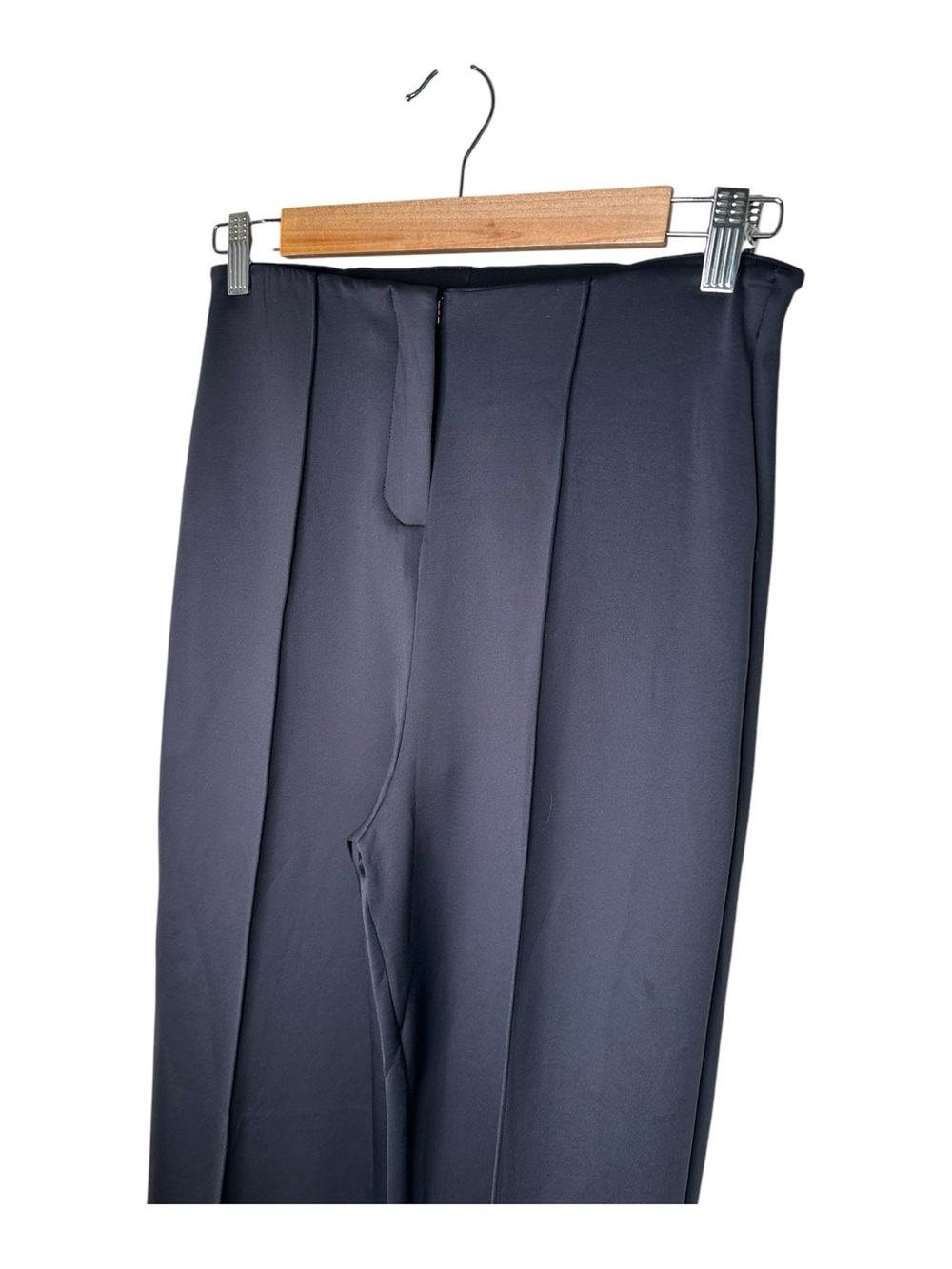 Nama Scuba Pintuck Pants Black Size Large High Rise Stretch Straight Leg New - Picture 5 of 13